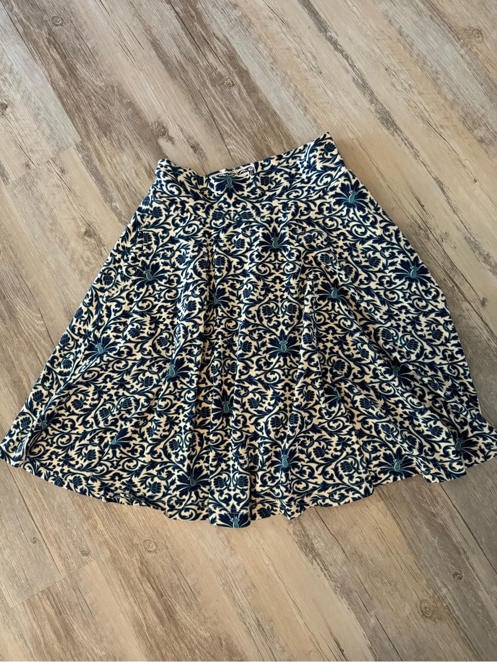 Effie's Heart Navy and Cream Floral Circle Skirt